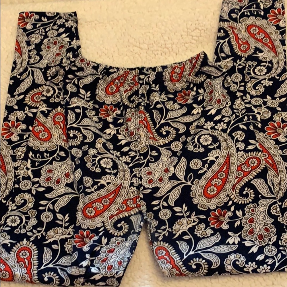Navy leggings with paisley design. Never worn